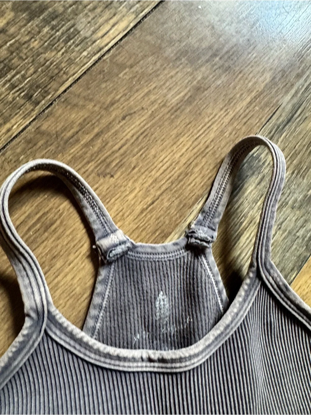 FP Movement Ribbed Cropped Tank Top in Taupey Gray - Picture 4 of 5